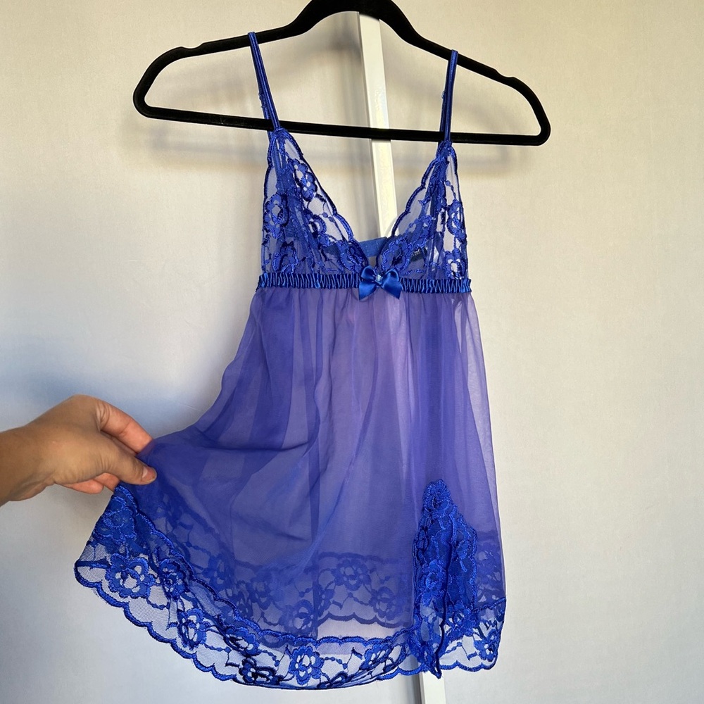 VTG Y2K Lace Babydoll Top Size M